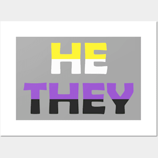 Nonbinary Flag He/They Posters and Art